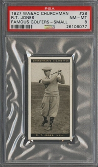 1927 W.A. and A.C. Churchman "Famous Golfers - Small" #28 R.T. (Bobby) Jones - PSA NM-MT 8